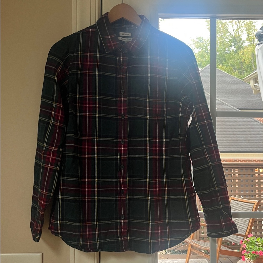 L.L. Bean Red and Green Plaid Shirt